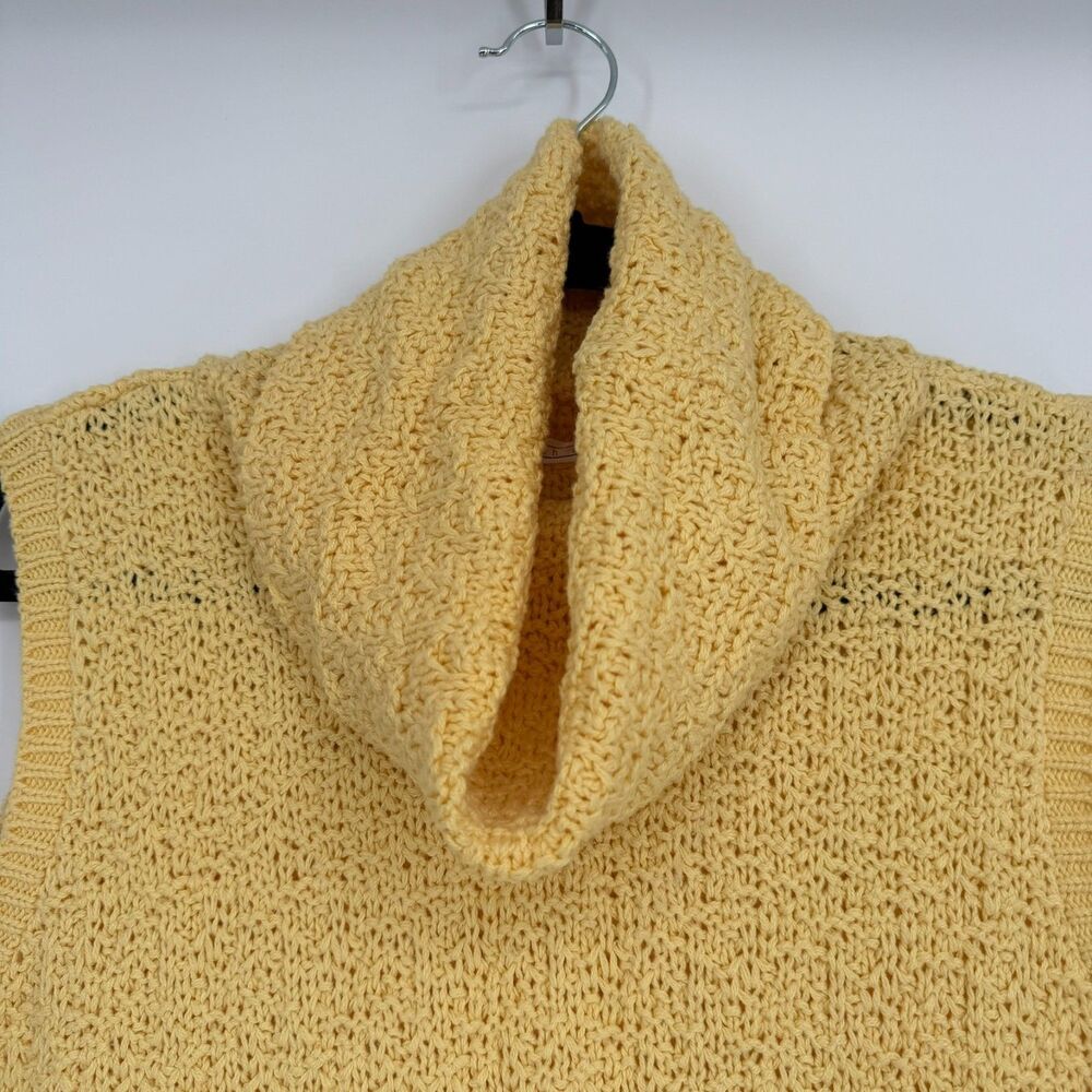 A Knitch Above Butter Yellow Sleeveless Knit Sweater Size XL Preppy Cowl Neck - Picture 4 of 6
